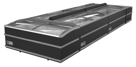 Supermarkt-Tiefkühltruhe Kopf-Element 864 L Schwarz für Gewerbe