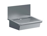Edelstahl-Handwaschbecken / 600 mm breit / 1 Armaturplatz / Combisteel