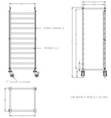 Regalwagen / 2/1 GN / 12 Führungen / 655 × 590 × 1785 mm / Combisteel
