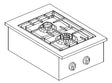 Gas-Einbau-Kochfeld / 2 Brenner / 7 kW / 400 mm / Combisteel – professionelles Einbau-Kochfeld für Gastronomie