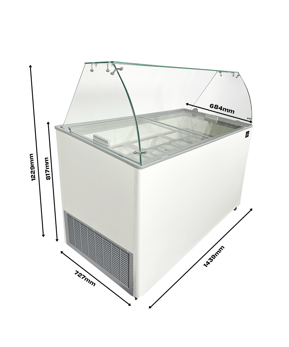 Speiseeisvitrine 10 x 5 L / Weiß / Combisteel