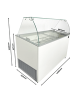 Speiseeisvitrine 10 x 5 L / Weiß / Combisteel