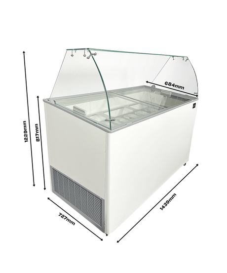 Speiseeisvitrine 10 x 5 L / Weiß / Combisteel