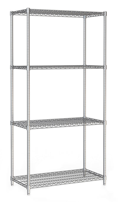 Kühlzellenregal / 4 Ebenen / Chrom / 900 × 450 × 1800 mm / Combisteel