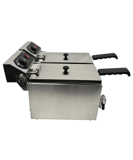 Elektrische Tischfritteuse 2 × 4 L / 2 × 2 kW / Combisteel
