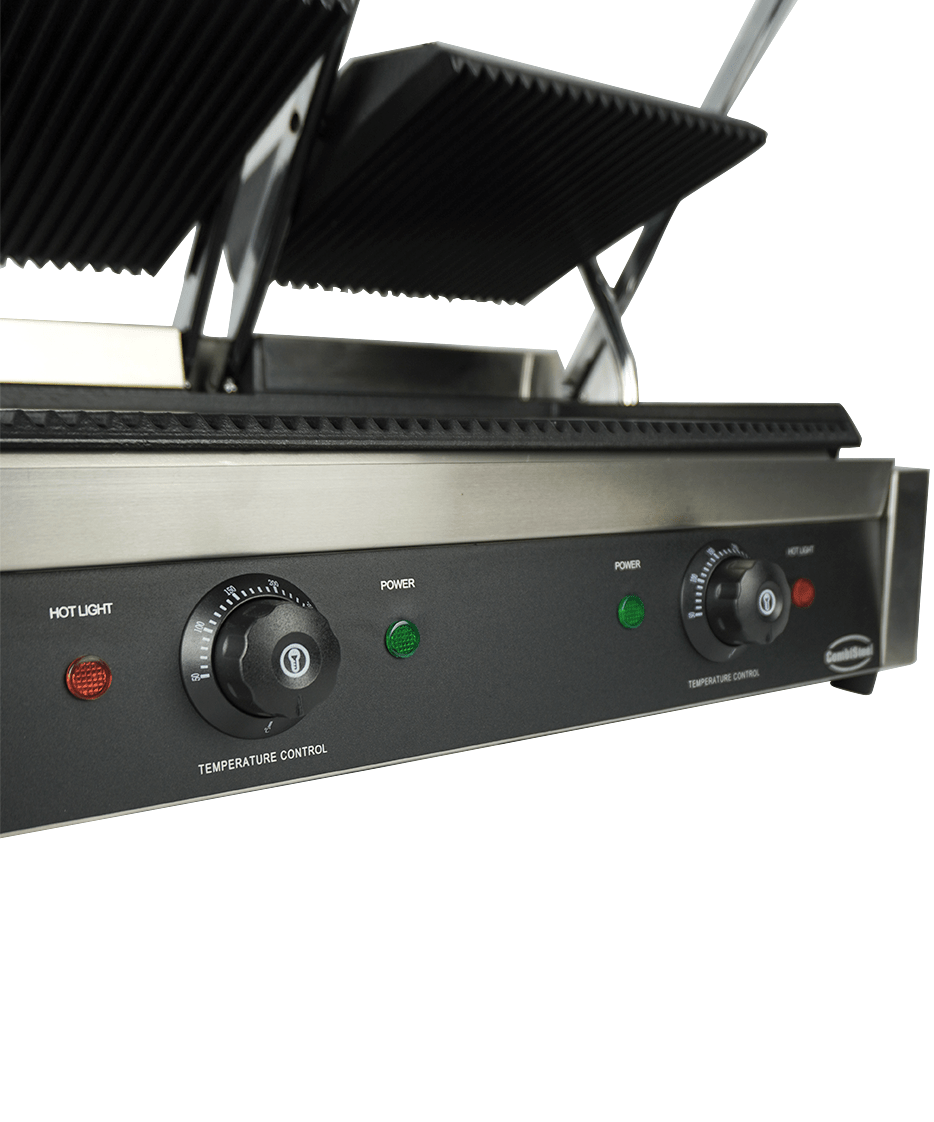 Elektrischer Doppel-Kontaktgrill gerillt 3,6 kW / Combisteel – professioneller Kontaktgrill für Gastronomie