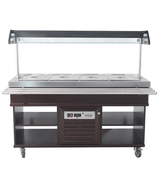 Gekühltes Buffet / 4 × 1/1 GN / Mahagoni / 1500 × 700 × 1400 mm / Combisteel