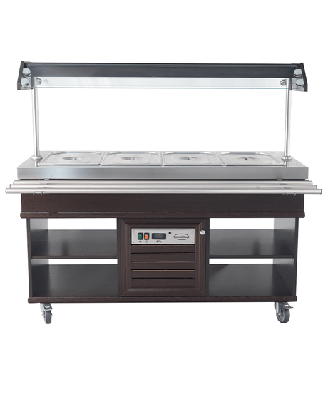 Gekühltes Buffet / 4 × 1/1 GN / Mahagoni / 1500 × 700 × 1400 mm / Combisteel