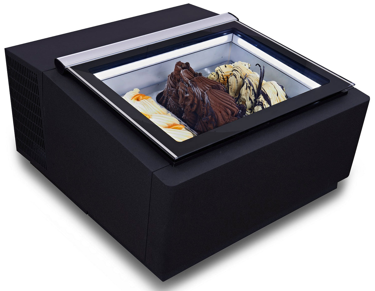 Speiseeisvitrine Tischmodell Selbstbedienung / Schwarz / Combisteel