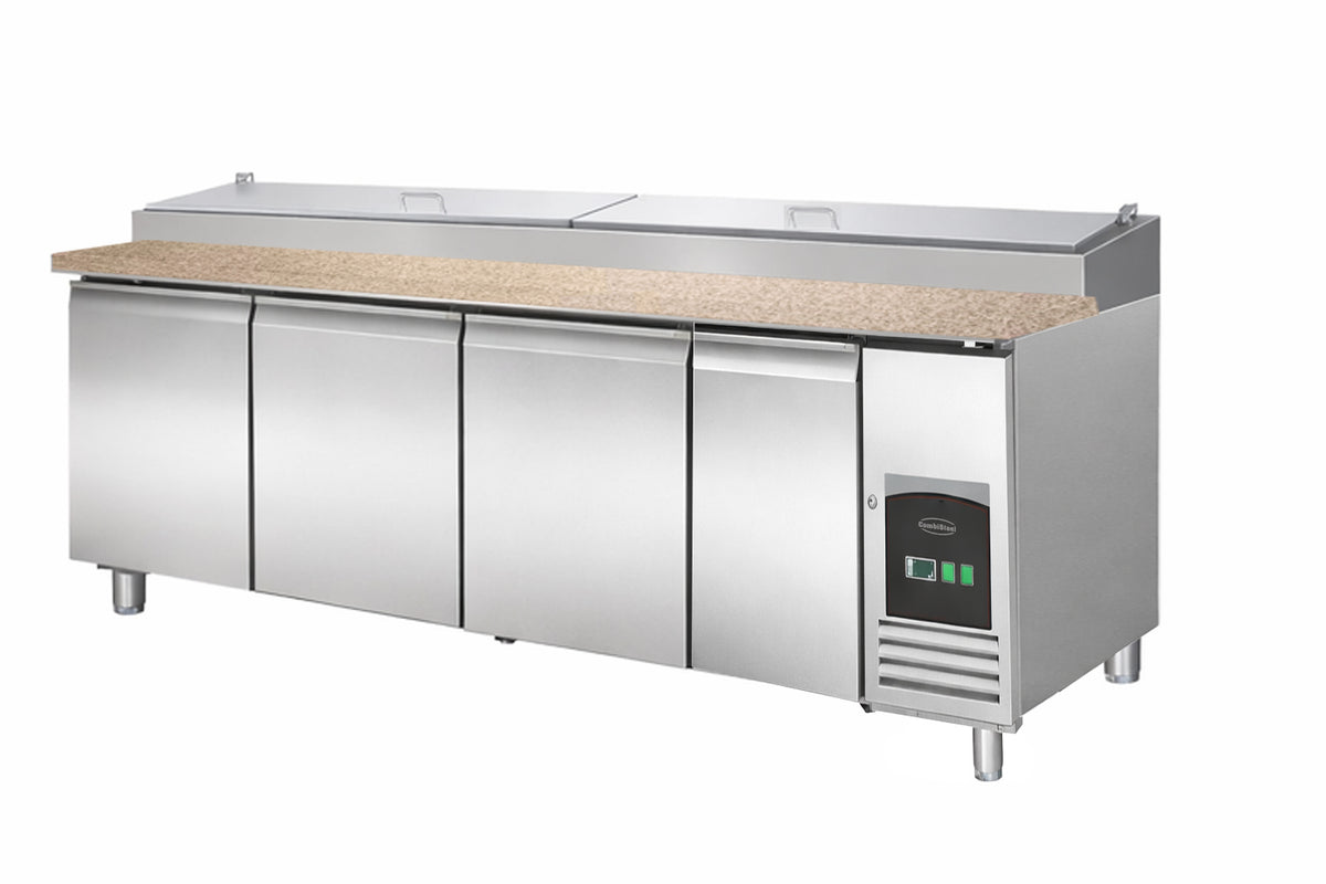 Saladette / mit Granit-Arbeitsplatte / 4 Türen / 12x 1/3 GN / 943 L / Combisteel