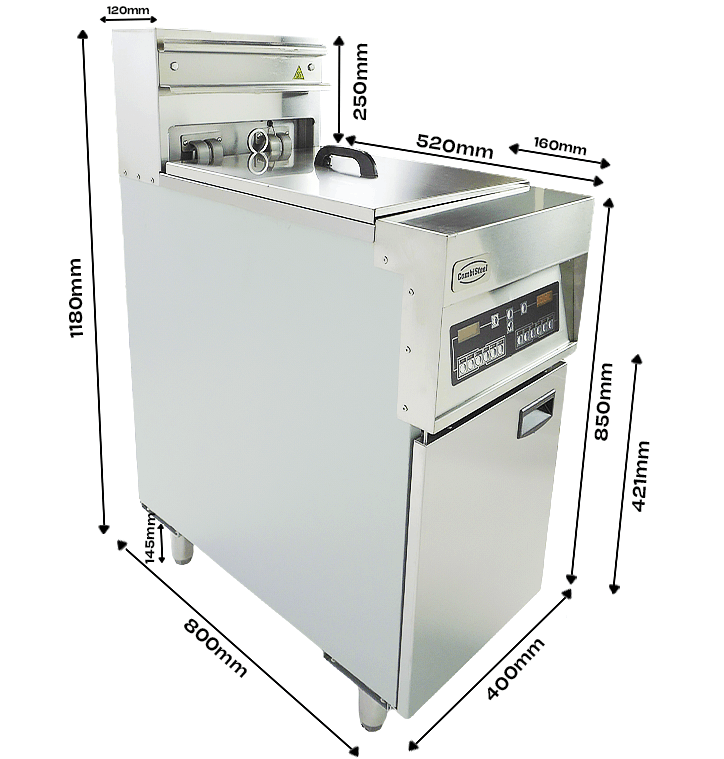 Elektrische Standfritteuse / 1 × 25 L / 18 kW / 400 V / Combisteel