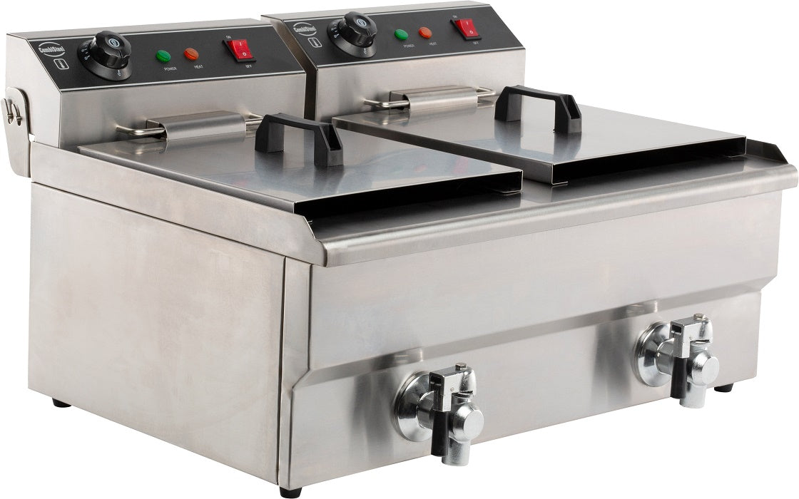 Elektrische Tischfritteuse 2 × 8 L / Combisteel