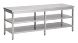 Arbeitstisch mit doppeltem Grundboden / 2400 × 800 mm / Combisteel