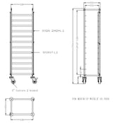 Regalwagen / 1/1 GN / 12 Führungen / 530 × 385 × 1785 mm / Combisteel