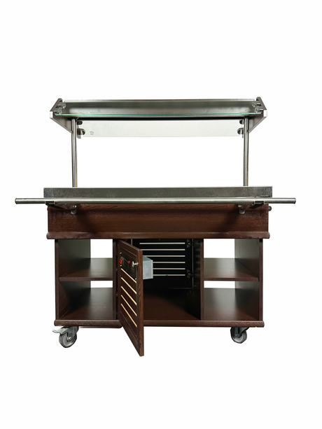 Gekühltes Buffet / 3 × 1/1 GN / Mahagoni / 1200 × 700 × 1400 mm / Combisteel