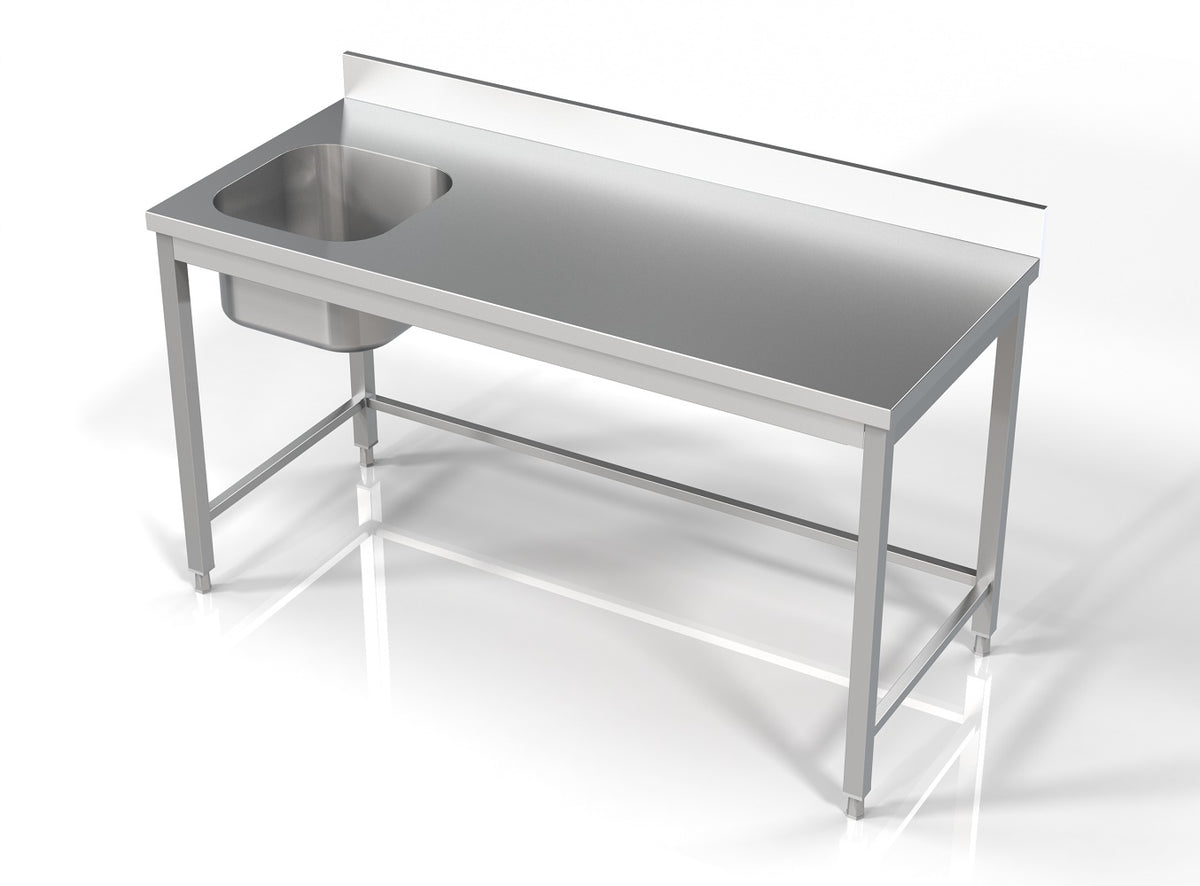Spültisch ohne Grundboden & 1 Becken links / 1600 × 700 mm / Combisteel