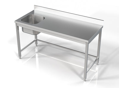 Spültisch ohne Grundboden & 1 Becken links / 1600 × 700 mm / Combisteel