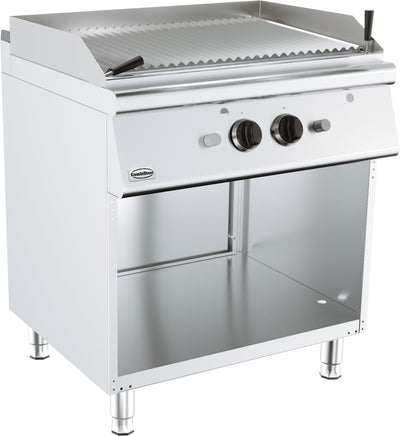 Gas-Lavasteingrill BASE 700 / 800 mm / 2x9 kW / Freistehend / Combisteel