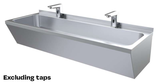 Edelstahl-Handwaschbecken doppelt / 1200 × 425 × 165 mm / Combisteel