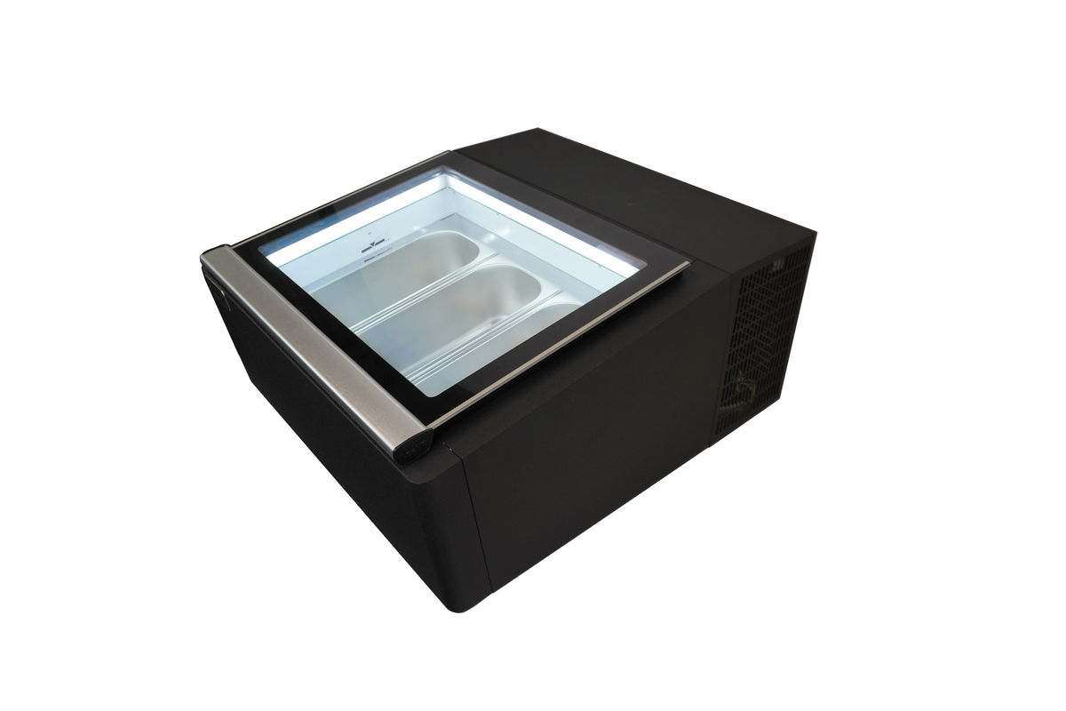 Speiseeisvitrine Tischmodell Bedienungsseite / Schwarz / Combisteel
