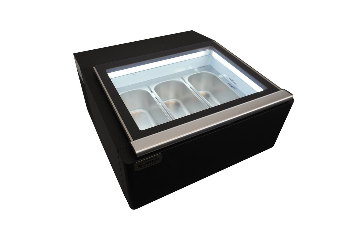 Speiseeisvitrine Tischmodell Bedienungsseite / Schwarz / Combisteel