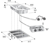 Elektrische Grillplatte / Chrom glatt / 425 mm / 3,9 kW / 400 V / Combisteel – elektrische Grillplatte für Gastronomie