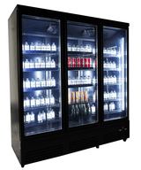 Getränkekühlschrank 3 Glastüren SCHWARZ CEB-1600R BL