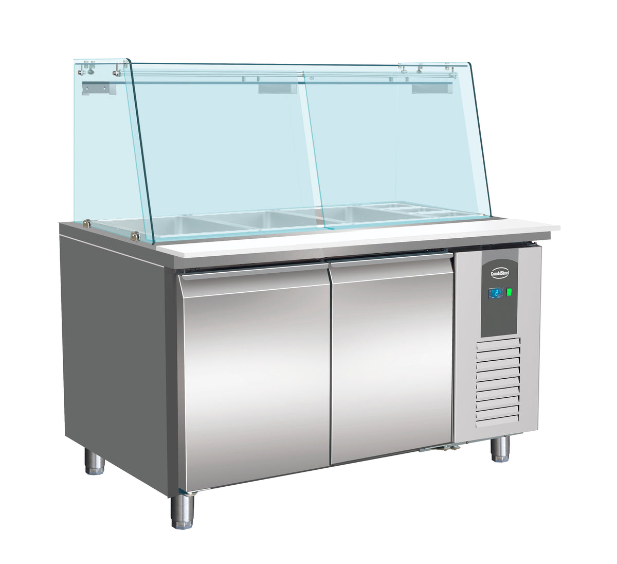 Saladette / mit Glas / 2 Türen / 2x 1/1 GN / 314 L / Combisteel