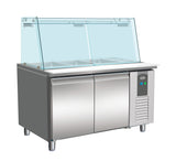 Saladette / mit Glas / 2 Türen / 2x 1/1 GN / 314 L / Combisteel