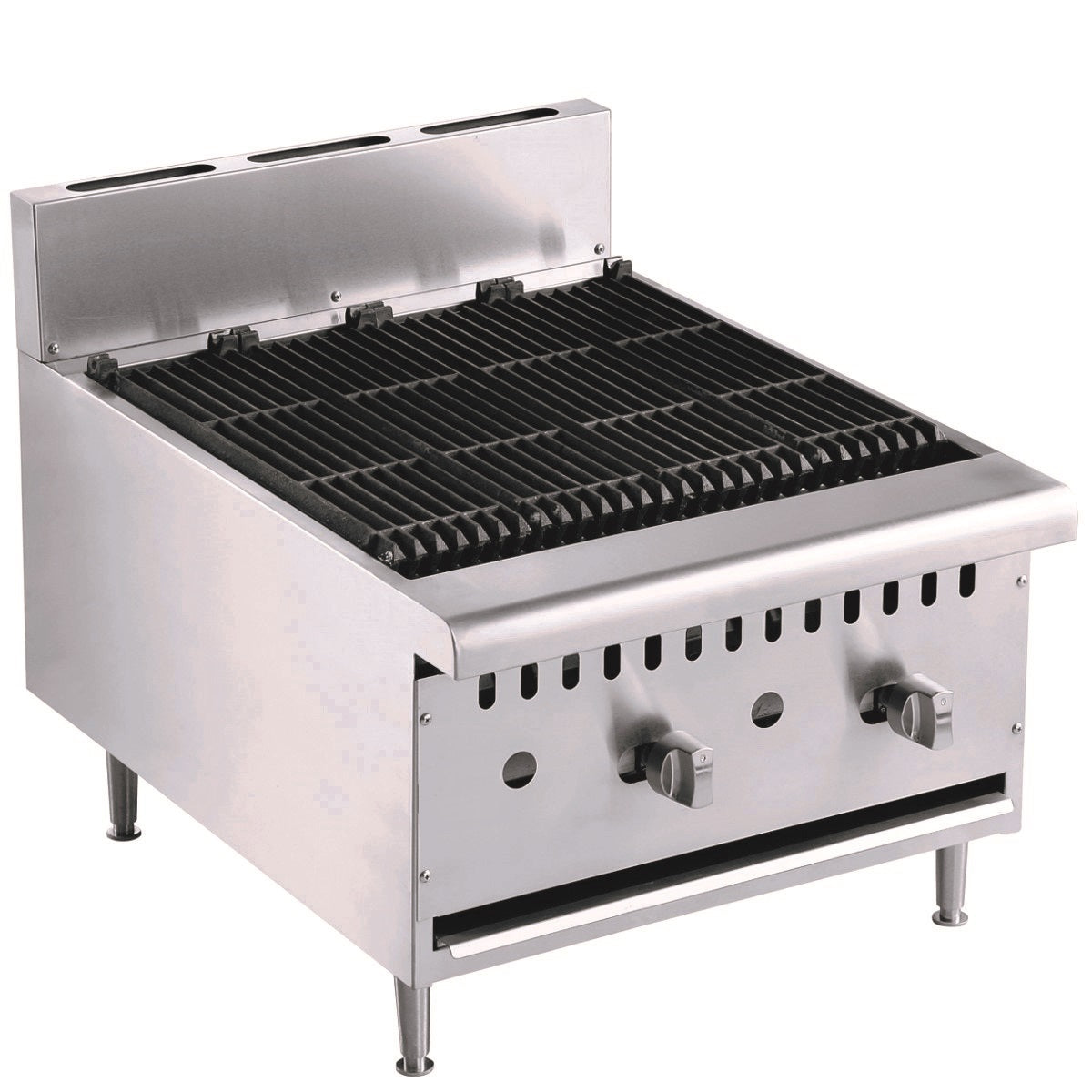Gas-Lavasteingrill / 615 mm / 18 kW / 2 Brenner / Tischgerät / Combisteel – für professionelle Gastronomie