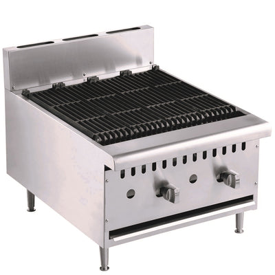 Gas-Lavasteingrill / 615 mm / 18 kW / 2 Brenner / Tischgerät / Combisteel