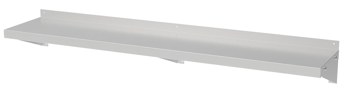 Edelstahl Wandbord / mit Konsolen / 1600 × 300 × 190 mm / Combisteel