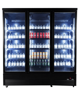 Getränkekühlschrank 3 Glastüren SCHWARZ CEB-1600R BL