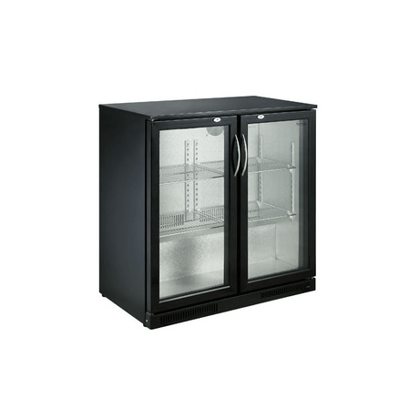 Barkühler 198 L mit 2 Türen / Schwarz / Combisteel