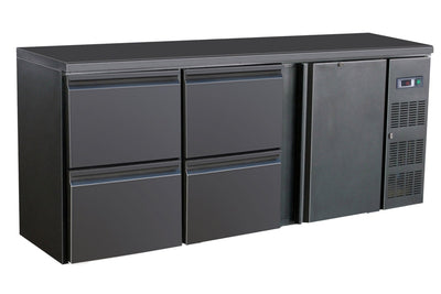 Combisteel Barkühler Schwarz / 1 Tür & 4 Schubladen