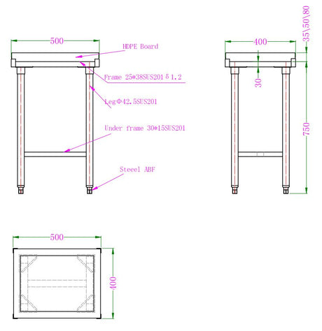 Polyethylen-Hackblock 80 mm Stärke von Combisteel – Detailansicht