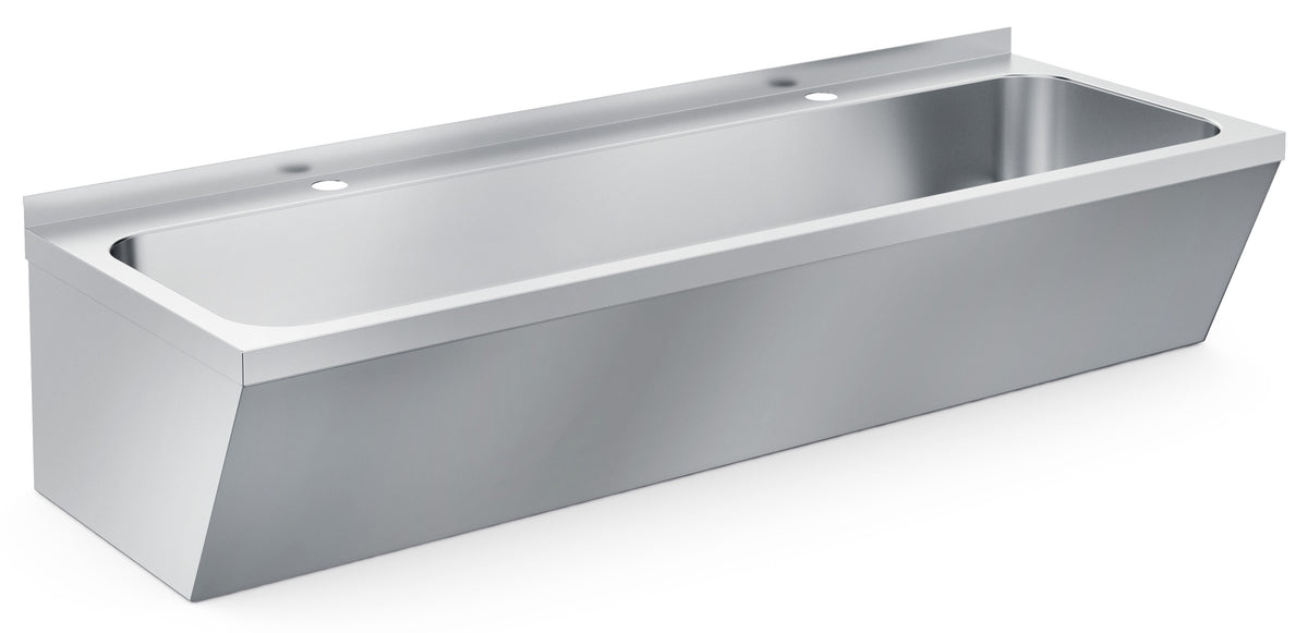 Edelstahl-Handwaschbecken doppelt / 1200 × 425 × 165 mm / Combisteel