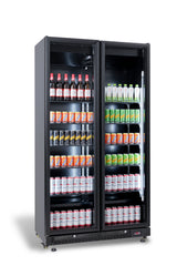 Kühlschrank 2 Glastüren Schwarz NAP-850