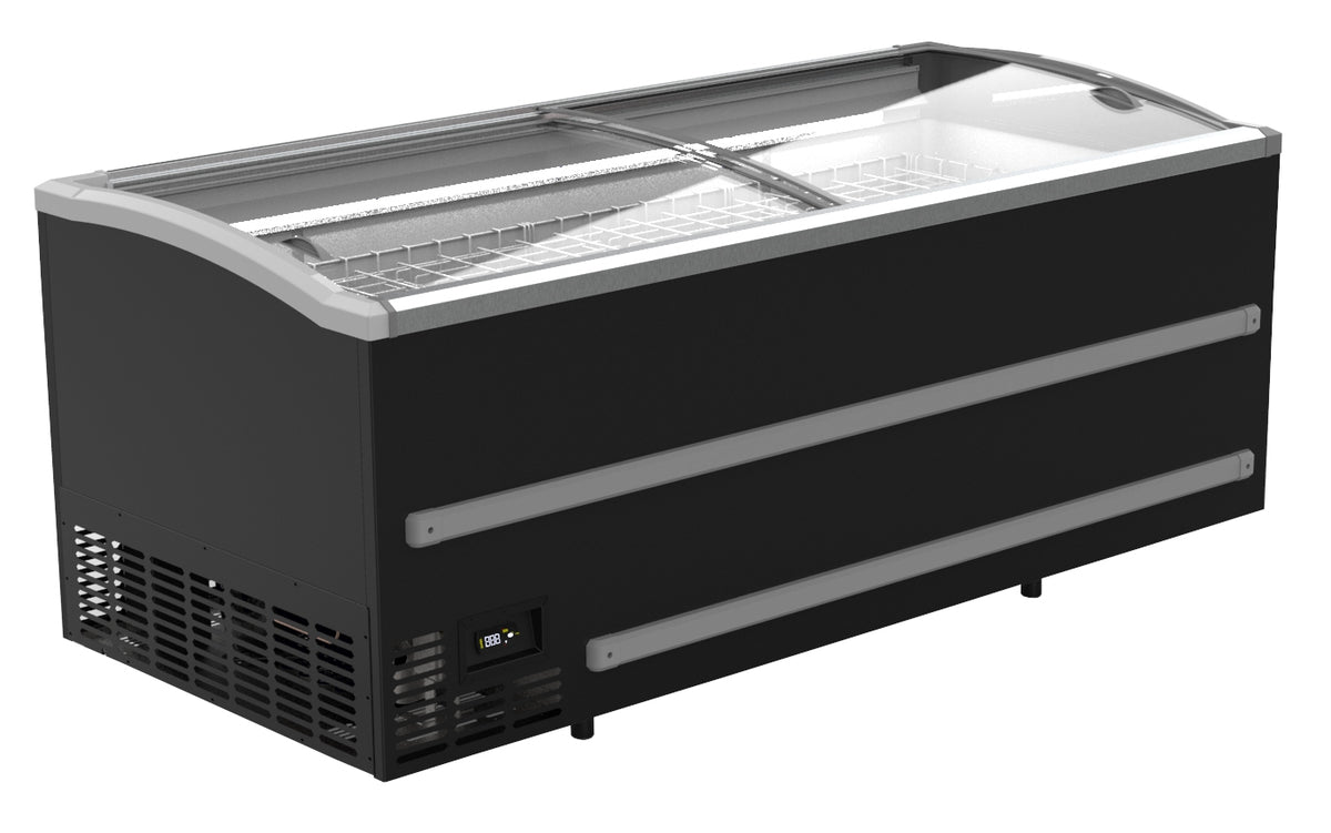 Combisteel Supermarkt-Tiefkühltruhe 1136 L Schwarz 2125 mm