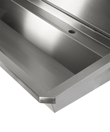 Edelstahl-Handwaschbecken / 2400 mm breit / 4 Armaturplätze / Combisteel