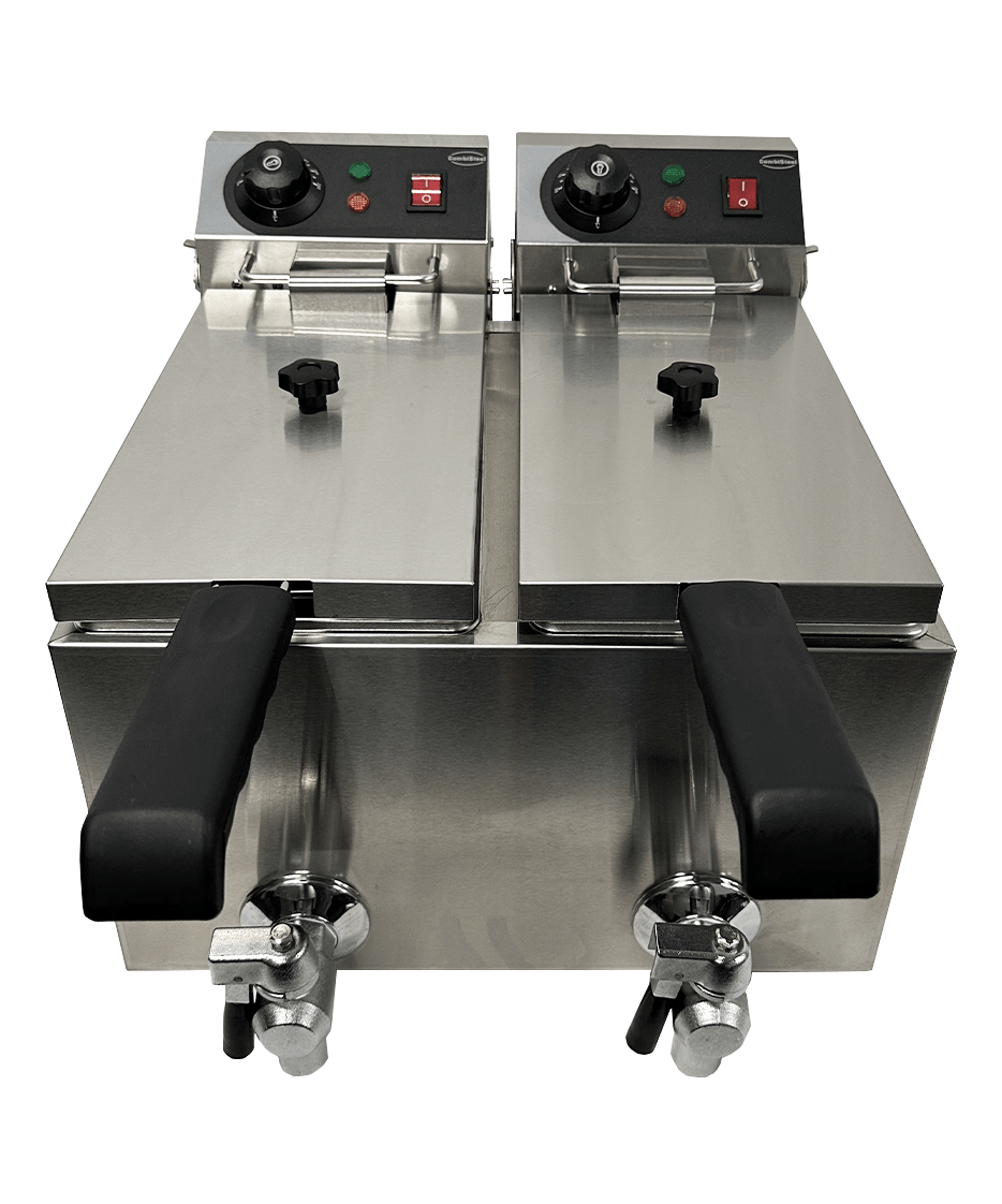 Elektrische Tischfritteuse 2 × 4 L / 2 × 2 kW / Combisteel