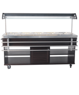 Warmes Buffet / 5 × 1/1 GN / Mahagoni / 1900 × 700 × 1400 mm / Combisteel