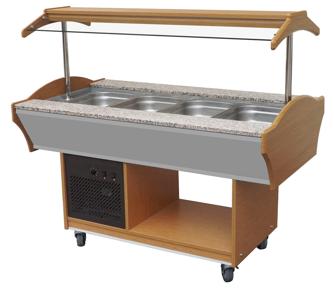 Gekühltes Buffet / 4 × 1/1 GN / Braun / 1550 × 900 × 850 mm / Combisteel