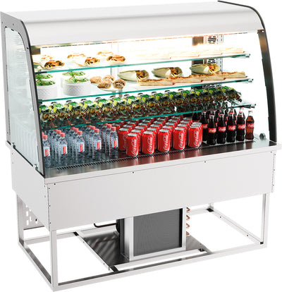 Einbaukühlvitrine / offen / 200 L / 1400 × 700 × 850 mm / Combisteel