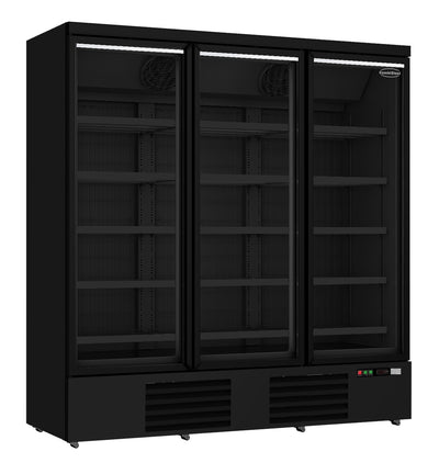 Tiefkühlschrank 3 Glastüren Schwarz JDE-1530F BL