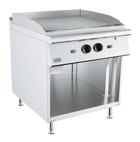 Gas-Grillplatte BASE 900 / Chrom glatt / 800 mm / 18 kW / Freistehend / Combisteel – professionelle Gas-Grillplatte für Gastronomie