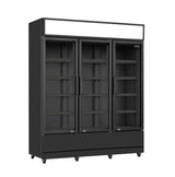 ХЛАДИЛНИК С 3 СТЪКЛЕНИ ВРАТИ ЧЕРЕН FCU-1200 BL