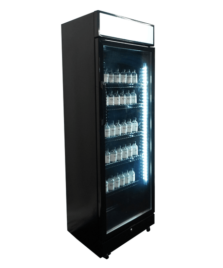 Kühlschrank 1 Glastür Schwarz 400 Liter