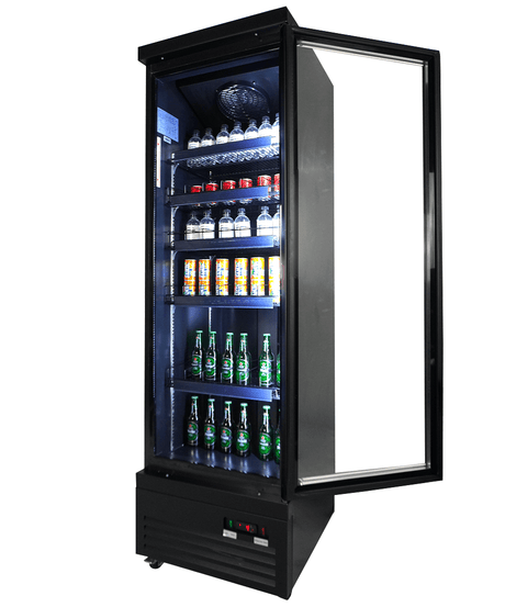 ХЛАДИЛНИК 1 СТЪКЛЕНА ВРАТА ЧЕРЕН CEB-500R BL