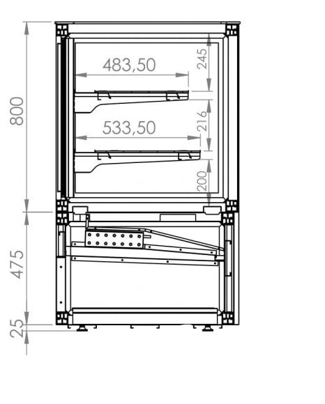 Kuchenvitrine / 600 L / 2 bis +10 °C / Combisteel – Detailansicht 3